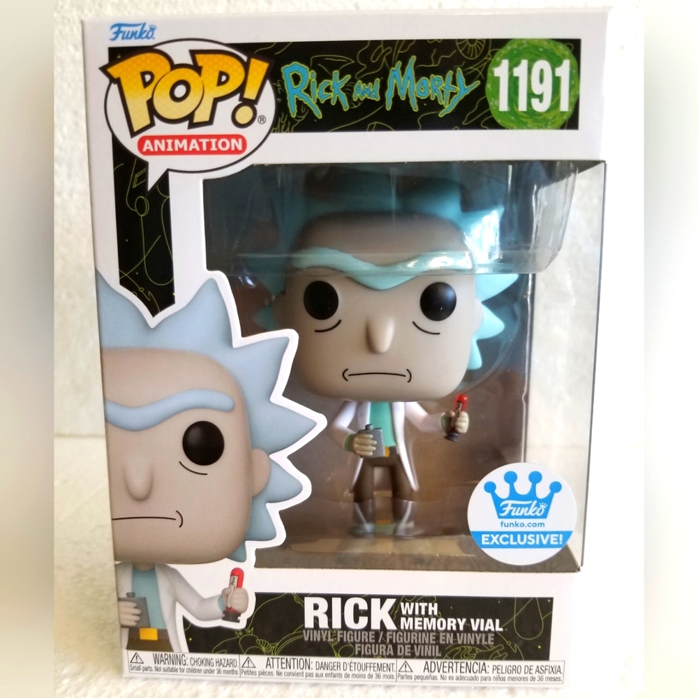 Funko pop! # 1191 Animation Rick and Morty "Rick W/memory vial" new,original